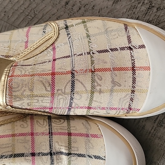 Coach Beale Multicolor Plaid Logo Slip On Shoes Sneakers Size 8 B - Picture 3 of 8